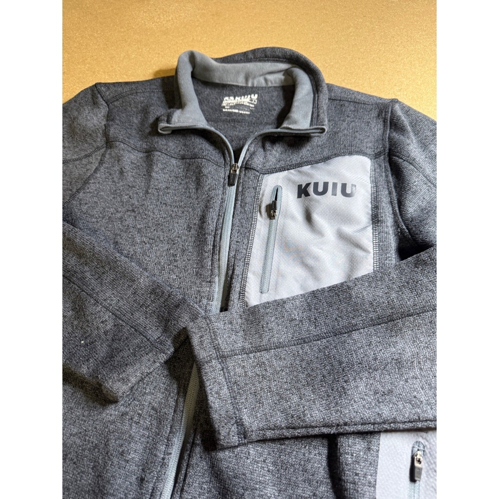 Kuiu Base Camp Full Zip Jacket‎ Mens Large Gray Heather Fleece Hunting Outdoor